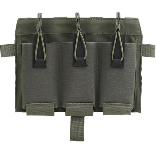 Tactical Triple Mag Pouch 5.56 Elastic Insert,Tactical Bag Fast Draw MOLLE Mag Pouches for Tactical Vest S.PC J.PC Accessories