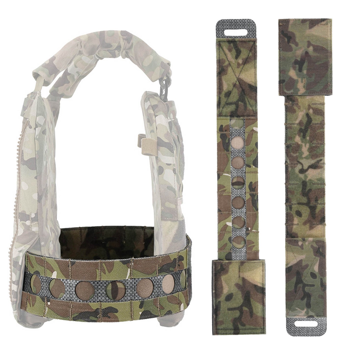 MOLLE Quick Release Cummerbund 3 Semi-Rigid Tactical Waistband Quick Disconnect Hook & Loop Strap for Plate Vest, Gear