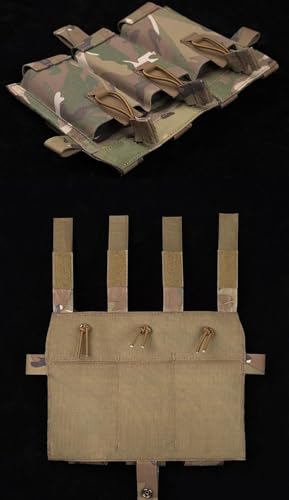 Tactical Triple Mag Pouch 5.56 Elastic Insert,Tactical Bag Fast Draw MOLLE Mag Pouches for Tactical Vest S.PC J.PC Accessories