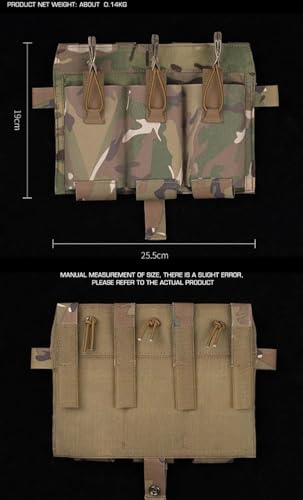 Tactical Triple Mag Pouch 5.56 Elastic Insert,Tactical Bag Fast Draw MOLLE Mag Pouches for Tactical Vest S.PC J.PC Accessories