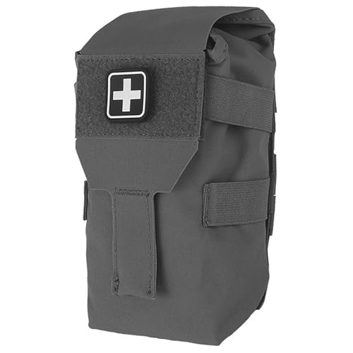 Tactical Small First Aid Kit Quick Release Magazine Pouch Tear-Away MOLLE IFAK Bag Medical Kit for Camping, Hunting, etc.