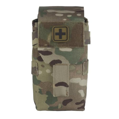 Tactical Small First Aid Kit Quick Release Magazine Pouch Tear-Away MOLLE IFAK Bag Medical Kit for Camping, Hunting, etc.