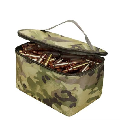 Tactical Ammo Bag with Detachable Inner Space Bullet Carrying Pouch for Hunting Pistol Rifle Shotgun Shooting Bullet Storage Bag(Black)