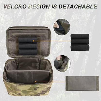 Tactical Ammo Bag with Detachable Inner Space Bullet Carrying Pouch for Hunting Pistol Rifle Shotgun Shooting Bullet Storage Bag(Black)