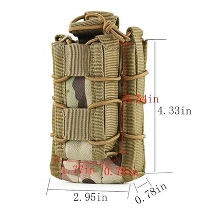 Tactical Molle Mother and Child Magazine Pouch Open-Top Single Pistol Mag Pouch AR/M4/M16 Cartridge Clip Pouch Hunting Bag
