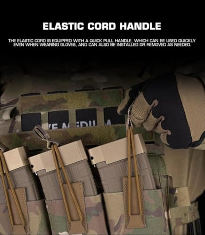 Tactical Triple Mag Pouch 5.56 Elastic Insert,Tactical Bag Fast Draw MOLLE Mag Pouches for Tactical Vest S.PC J.PC Accessories