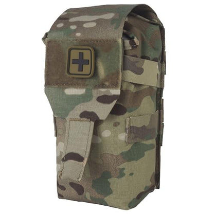 Tactical Small First Aid Kit Quick Release Magazine Pouch Tear-Away MOLLE IFAK Bag Medical Kit for Camping, Hunting, etc.