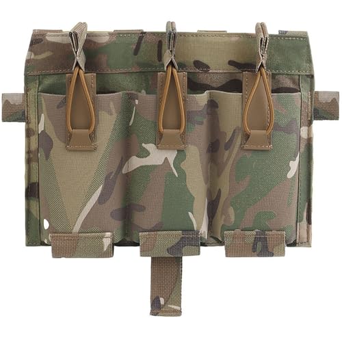 Tactical Triple Mag Pouch 5.56 Elastic Insert,Tactical Bag Fast Draw MOLLE Mag Pouches for Tactical Vest S.PC J.PC Accessories