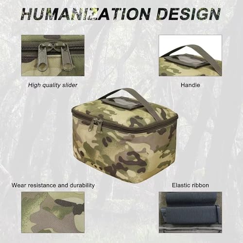 Tactical Ammo Bag with Detachable Inner Space Bullet Carrying Pouch for Hunting Pistol Rifle Shotgun Shooting Bullet Storage Bag(Black)