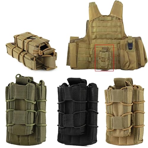 Tactical Molle Mother and Child Magazine Pouch Open-Top Single Pistol Mag Pouch AR/M4/M16 Cartridge Clip Pouch Hunting Bag