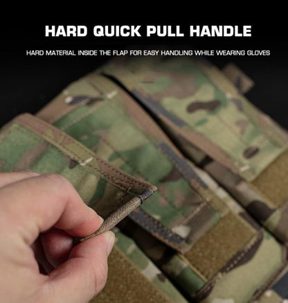 Tactical Mag Pouch MOLLE Triple Pouch M4/5.56 Hunting Vest Detachable Flap Front Bag Plate Carrier Accessories for A.VS S.PC J.PC 2.0