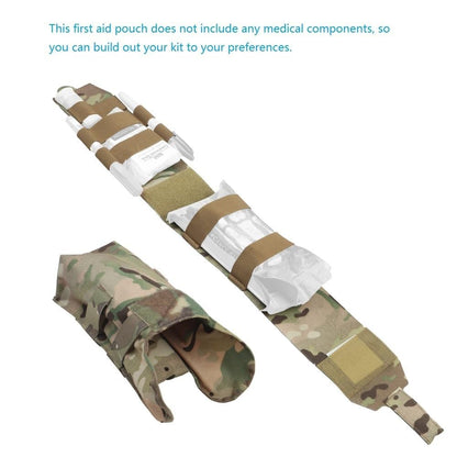 Tactical Small First Aid Kit Quick Release Magazine Pouch Tear-Away MOLLE IFAK Bag Medical Kit for Camping, Hunting, etc.