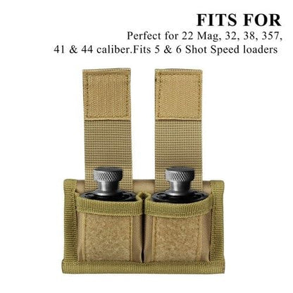 Tactical Speedloader Pouch Case Holder Nylon Tactical Double Speedloader Belt for Double Speedloader Pouch Case