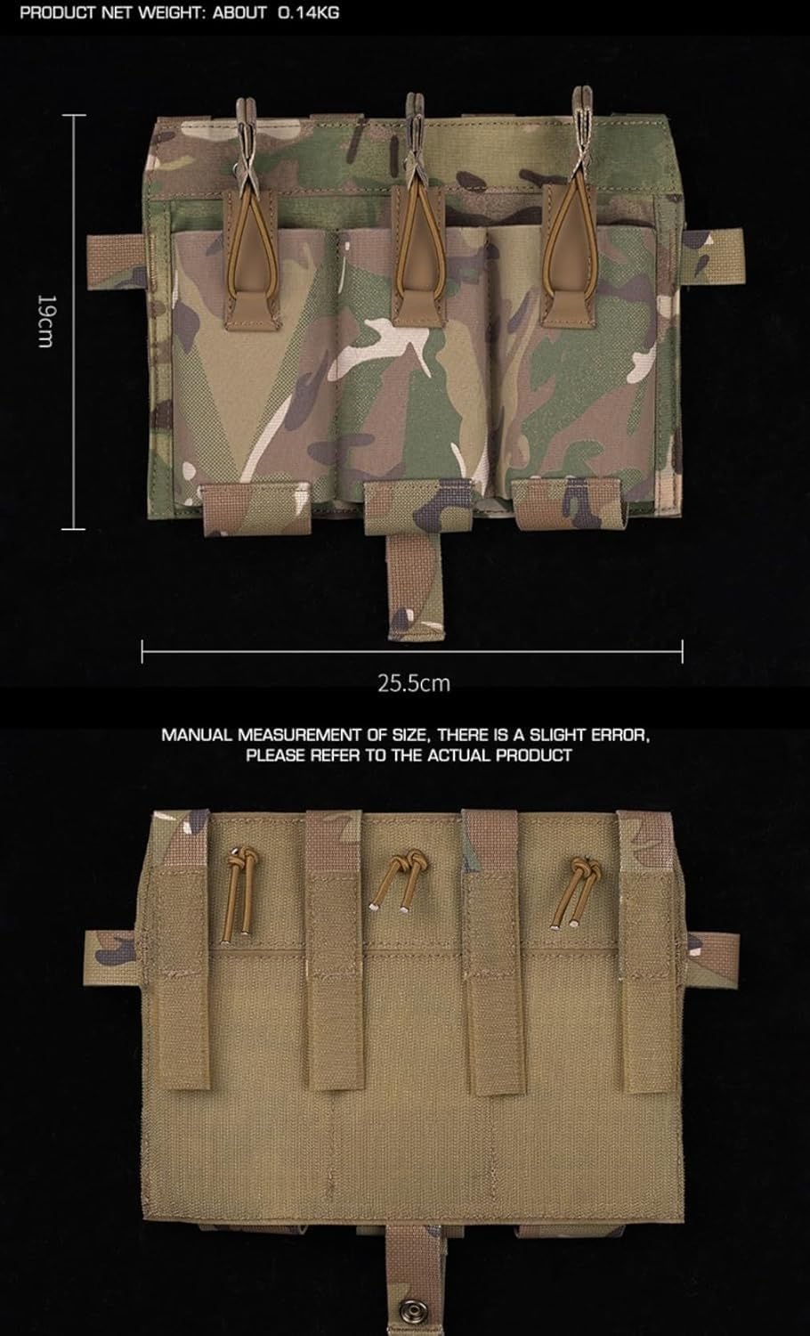 Tactical Triple Mag Pouch 5.56 Elastic Insert,Tactical Bag Fast Draw MOLLE Mag Pouches for Tactical Vest S.PC J.PC Accessories