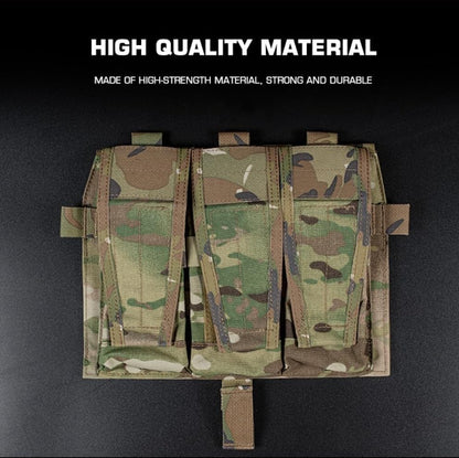 Tactical Mag Pouch MOLLE Triple Pouch M4/5.56 Hunting Vest Detachable Flap Front Bag Plate Carrier Accessories for A.VS S.PC J.PC 2.0