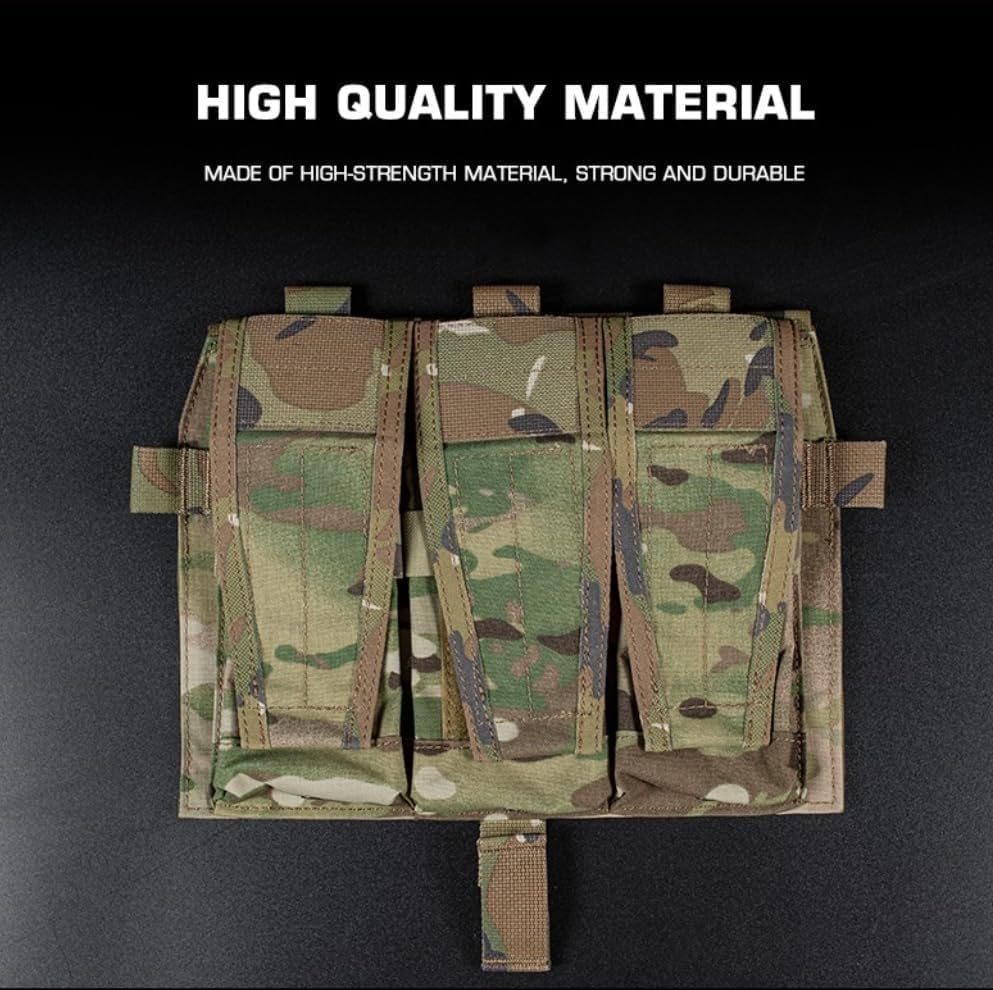 Tactical Mag Pouch MOLLE Triple Pouch M4/5.56 Hunting Vest Detachable Flap Front Bag Plate Carrier Accessories for A.VS S.PC J.PC 2.0