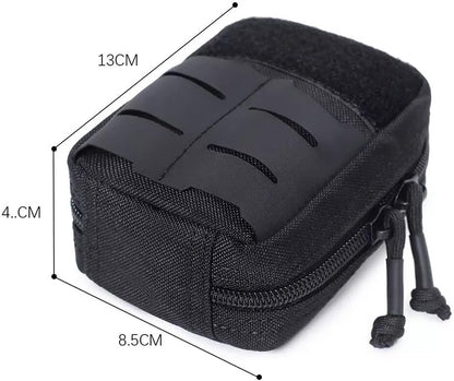Tactical Molle Pouch Military Medical Bag Outdoor EDC Tool Accessory Bag Multi-Purpose Small Battery Case Compact Utility bag(Black,L)