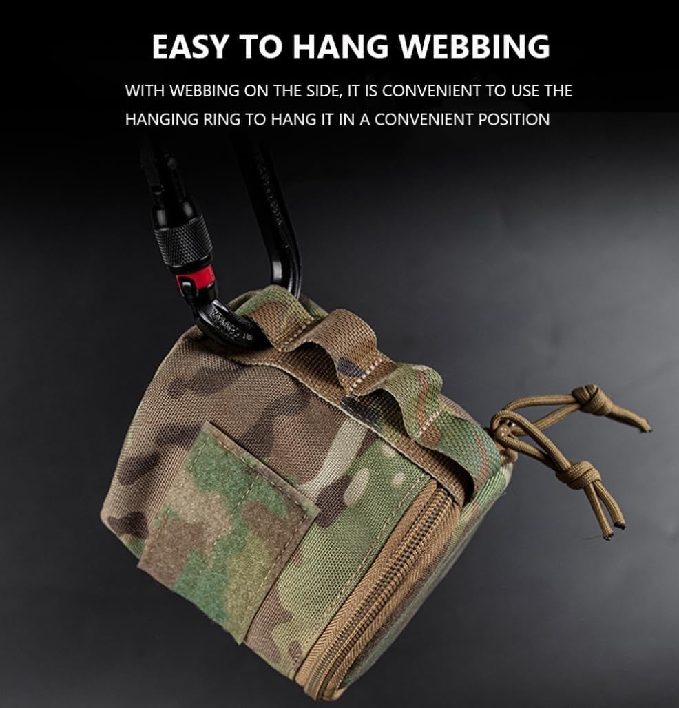 Tactical Toilet Paper Holder, Waterproof Toilet Roll Paper Bag Toilet Paper Storage Pouch with Side Webbing for Camping Hiking Picnics(Black)