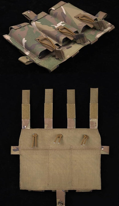 Tactical Triple Mag Pouch 5.56 Elastic Insert,Tactical Bag Fast Draw MOLLE Mag Pouches for Tactical Vest S.PC J.PC Accessories