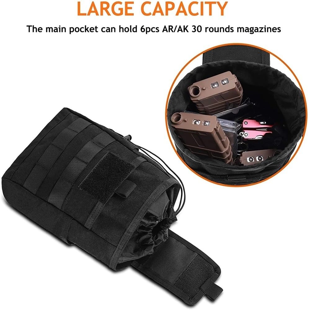 Tactical Molle Dump Pouch Drawstring Magazine Dump Bag Utility Belt Ammo Pouch