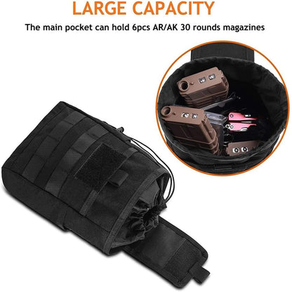 Tactical Molle Dump Pouch Drawstring Magazine Dump Bag Utility Belt Ammo Pouch