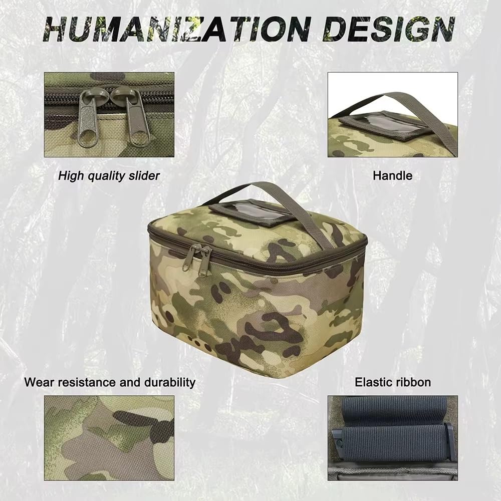 Tactical Ammo Bag with Detachable Inner Space Bullet Carrying Pouch for Hunting Pistol Rifle Shotgun Shooting Bullet Storage Bag(Black)