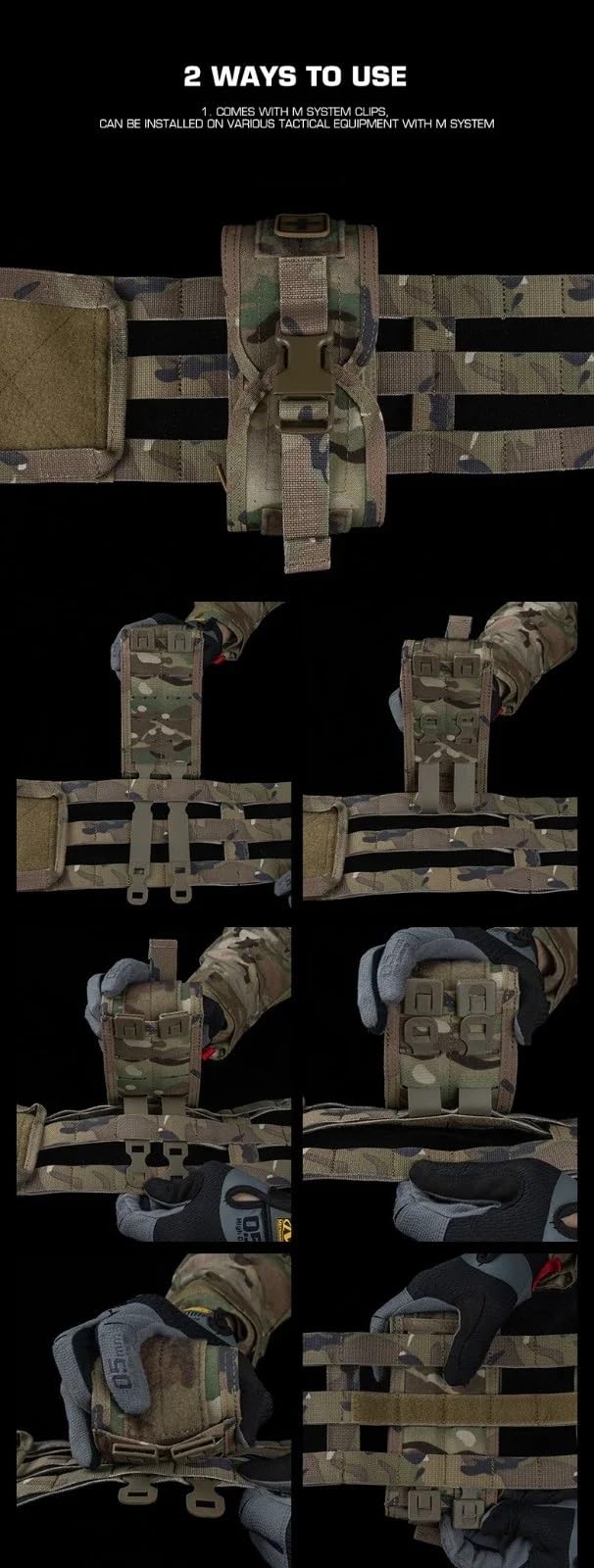 Tactical Vest Belt MOLLE Compact Medical Pouch V2 Disassembly Small Medical Bag Nylon Hunting and Hiking Equipment