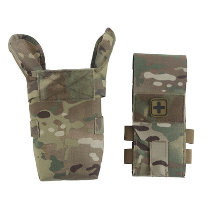 Tactical Small First Aid Kit Quick Release Magazine Pouch Tear-Away MOLLE IFAK Bag Medical Kit for Camping, Hunting, etc.