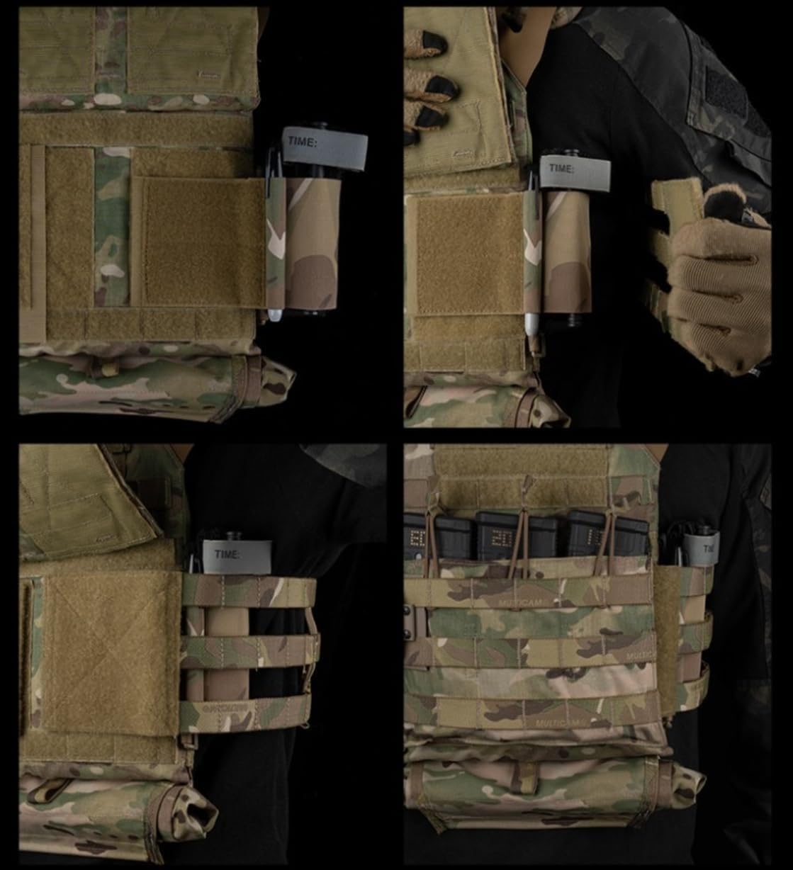 Tactical t0urniquet Holder Hunting Vest Plate Carrier Side Wing Magic Fastener Elastic T0urniquet Pouch Vest Accessories