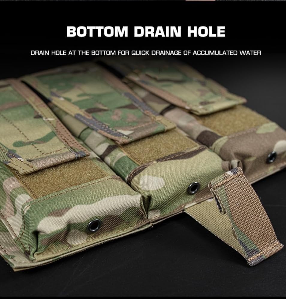 Tactical Mag Pouch MOLLE Triple Pouch M4/5.56 Hunting Vest Detachable Flap Front Bag Plate Carrier Accessories for A.VS S.PC J.PC 2.0