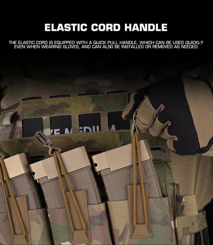 Tactical Triple Mag Pouch 5.56 Elastic Insert,Tactical Bag Fast Draw MOLLE Mag Pouches for Tactical Vest S.PC J.PC Accessories