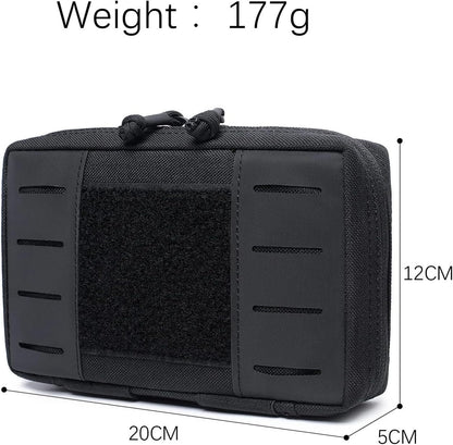 Tactical Molle Pouch Military Medical Bag Outdoor EDC Tool Accessory Bag Multi-Purpose Small Battery Case Compact Utility bag(Black,L)