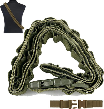 12/20 Gauge 50 Round Tactical Shotgun Shell Bandolier Adjustable, Round Shotgun Shell Holder Butt Stock Shell Holder for Hunting