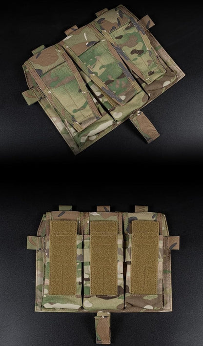 Tactical Mag Pouch MOLLE Triple Pouch M4/5.56 Hunting Vest Detachable Flap Front Bag Plate Carrier Accessories for A.VS S.PC J.PC 2.0