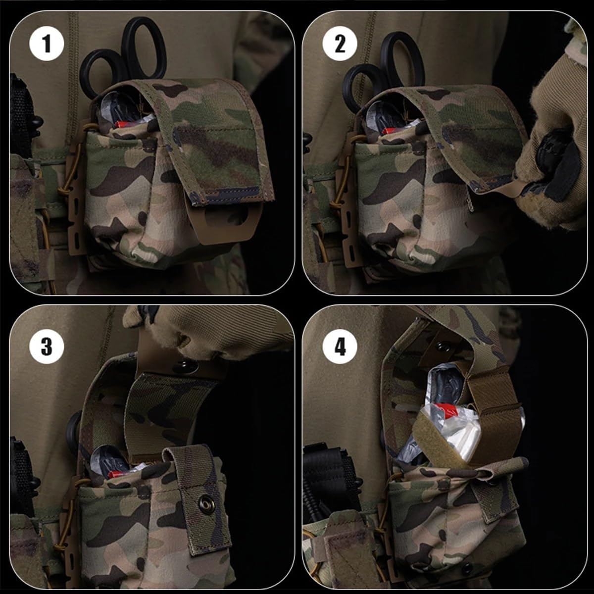 Lle Tactical Medical Bag Quick Release EMT IFAK First Aid Pouch MED Belt Bag Small Portable Utility Emergency Survival Pack