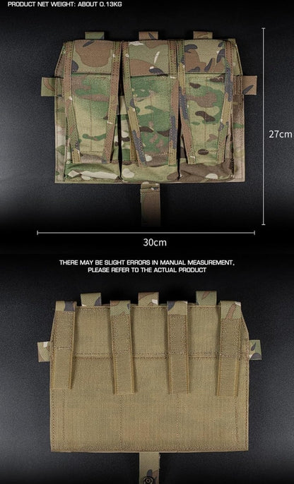 Tactical Mag Pouch MOLLE Triple Pouch M4/5.56 Hunting Vest Detachable Flap Front Bag Plate Carrier Accessories for A.VS S.PC J.PC 2.0
