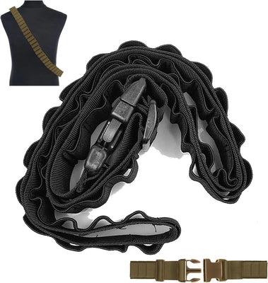 12/20 Gauge 50 Round Tactical Shotgun Shell Bandolier Adjustable, Round Shotgun Shell Holder Butt Stock Shell Holder for Hunting