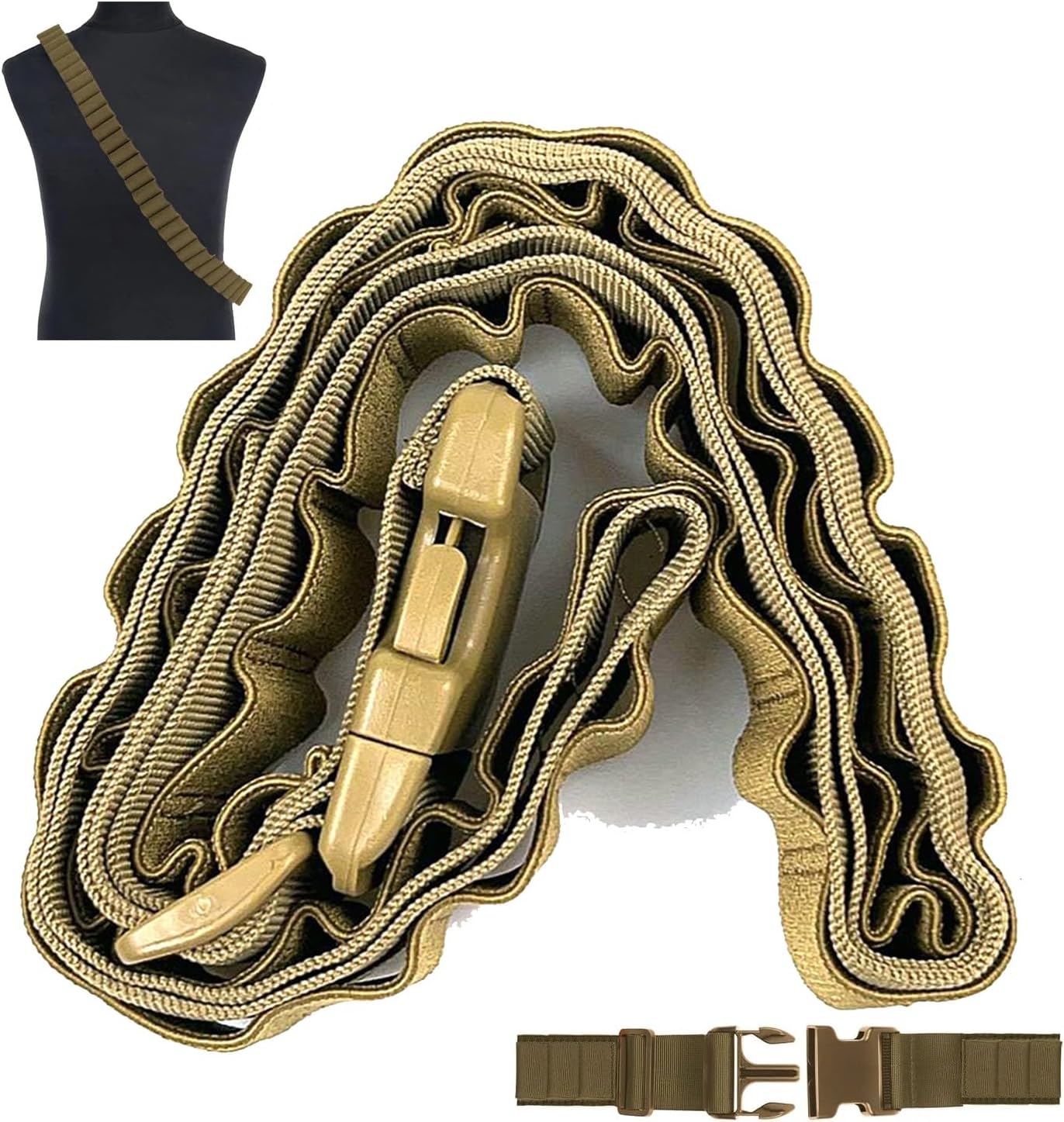 12/20 Gauge 50 Round Tactical Shotgun Shell Bandolier Adjustable, Round Shotgun Shell Holder Butt Stock Shell Holder for Hunting