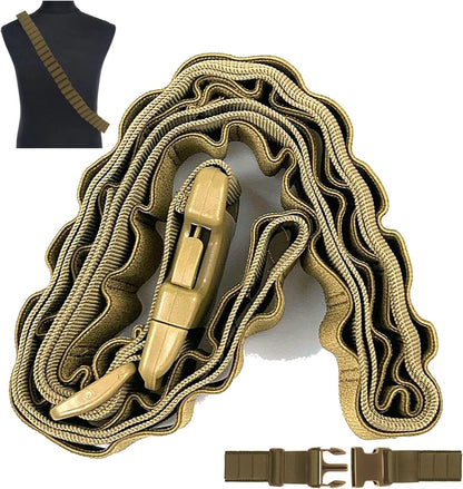 12/20 Gauge 50 Round Tactical Shotgun Shell Bandolier Adjustable, Round Shotgun Shell Holder Butt Stock Shell Holder for Hunting