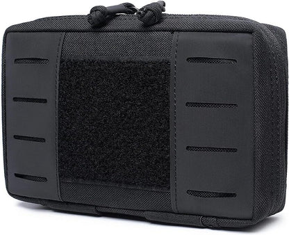 Tactical Molle Pouch Military Medical Bag Outdoor EDC Tool Accessory Bag Multi-Purpose Small Battery Case Compact Utility bag(Black,L)
