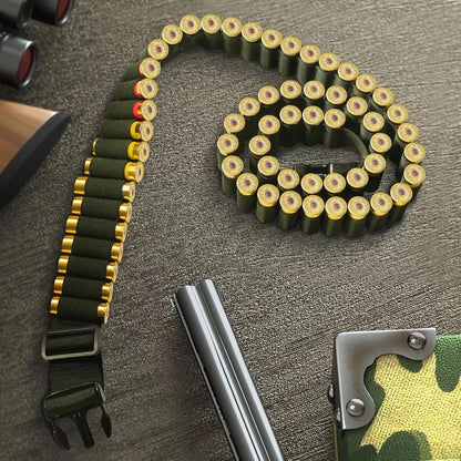 12/20 Gauge 50 Round Tactical Shotgun Shell Bandolier Adjustable, Round Shotgun Shell Holder Butt Stock Shell Holder for Hunting