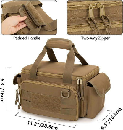 Tactical Tool Bag Anti-friction Thick Padded Bottom Tool Storage Pack Repairman Electrician Carpenters Multi-functional Work Bag(Brown)